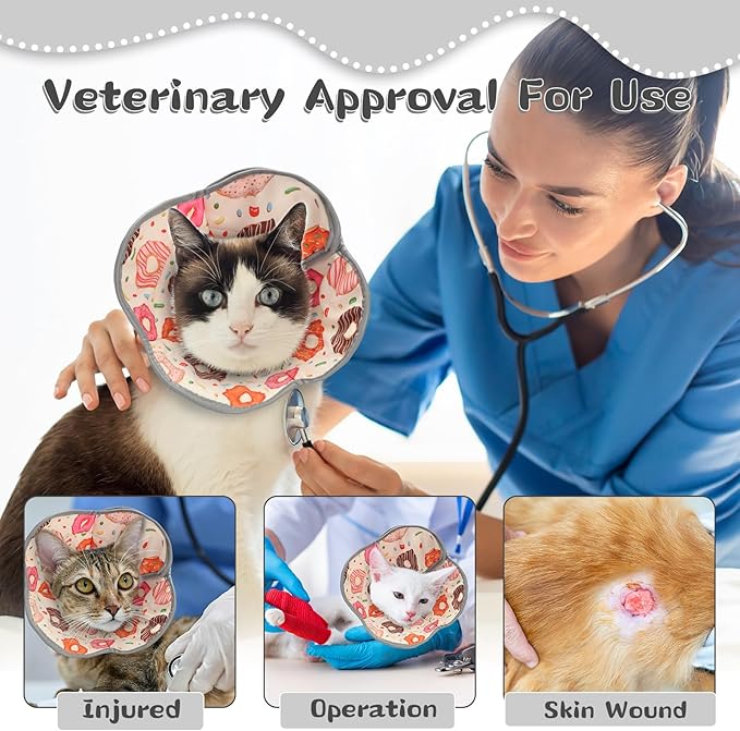 Cat Cone Collar Soft for Wound Healing, Foldable Neck Recovery Cone Anti Licking, Small Adjustable Surgery Cat Head Cone Alternative for Kittens(Size: S)-PawvioPets