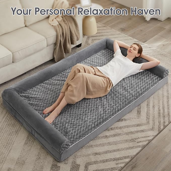 BFPETHOME Dog Beds for Large Dogs, Orthopedic Dog Bed for Medium Large Dogs,Big Waterproof Couch Pet Bed with Removable Washable Cover-PawvioPets