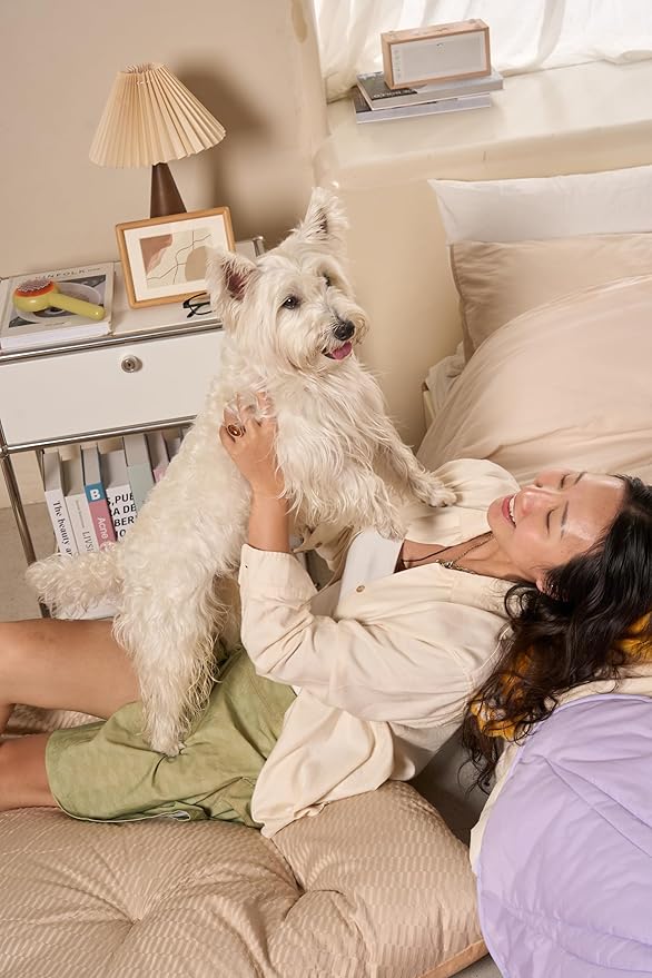 FUNNY FUZZY 2 in 1 Dog Bed Crate Pad Mat, Washable Reversible Pet Floor Mats,Fluffy Kennel Pad for Small Large Sized Dog,Indoor Cats,Sleeping Mattress, 41.7" × 28.3", Beige-PawvioPets