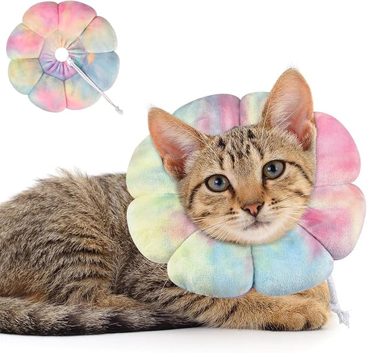 Dog Cat Surgical Recovery Cone Dog Protective Collar, Pet Recovery E-Collar Soft Neck Cone to Stop Licking Wound for Cats & Kittens Small Dog After Surgery-PawvioPets