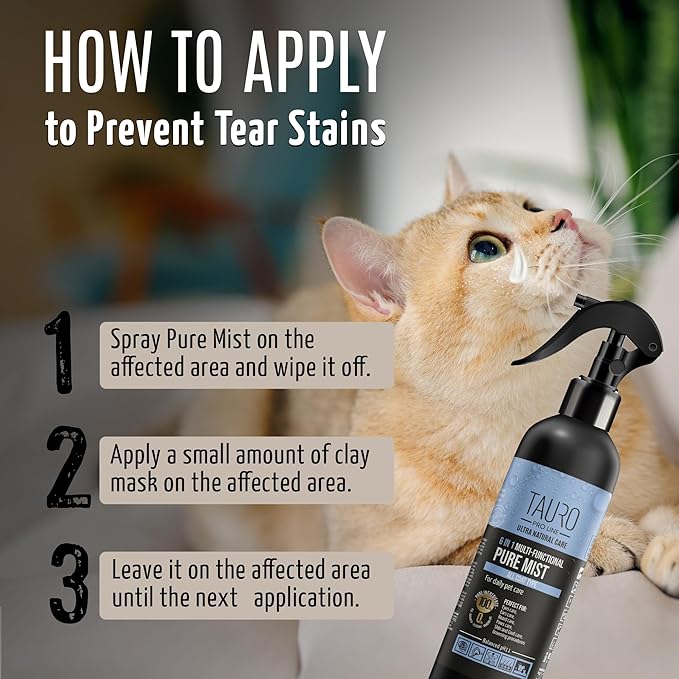 Clear Eyes Solution Set 6in1 Multi-Functional Pure Mist and Stainless Look Clay Mask - Tear Stain Remover, Eye Cleaner - Eye Care Ear Care Grooming Treatment for All Dogs and Cats Eyes-PawvioPets