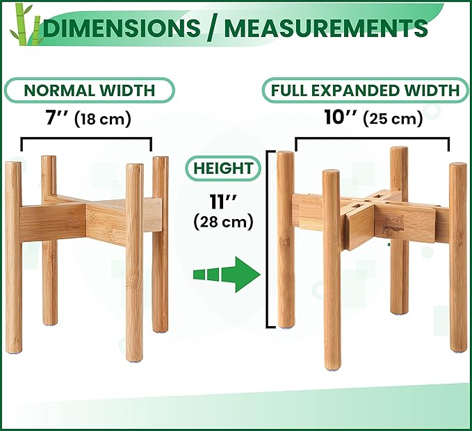 Dog Bowl Stand for Large Dogs - Raises Feeders and Bowls to 12-inch High, Expandable Sideways, Compatible to Various Sizes of Slow Feeders, Water Dishes and Fountains - Bamboo-PawvioPets