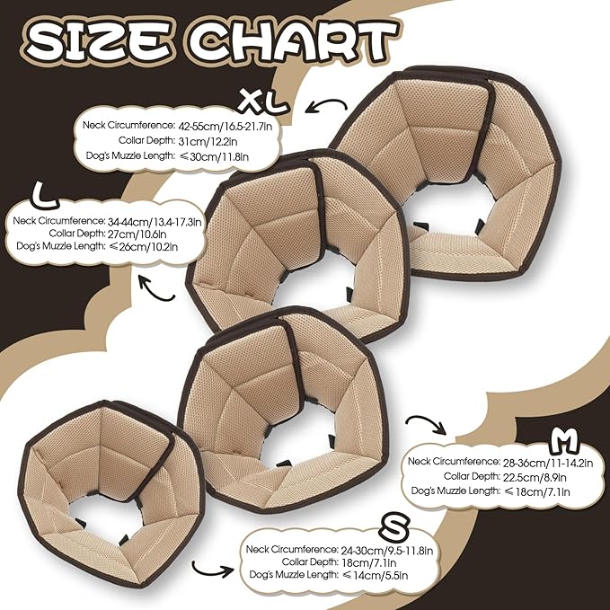 Dog Cone for Large Dogs After Surgery, Soft Dog Cone Collar for Dogs to Stop Licking, Adjustable Comfy E-Collar Alternative Lightweight Post-Surgery Recovery Elizabethan Collar for Pet-PawvioPets