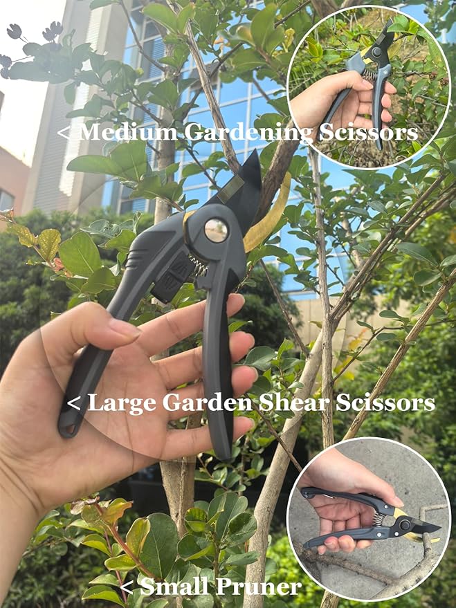 4 Piece Gardening Scissors Folding Saw and Pruner Set Sharp Hand Garden Clippers Set with Folding Pruner Saw-PawvioPets