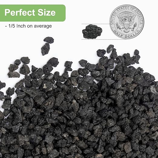 5 lbs Pebbles for Indoor Plants, Succulent, Cactus, 1/5 Inch Small Lava Rock for Plants Drainage, Natural Horticultural Volcanic Rock, Top-Dressing-PawvioPets