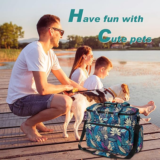 BAGLHER Dog Travel Bag, Pet Travel Bag (ALL Pet Travel Supplies), With 2 Pet Food Containers and 2 Collapsible Silicone Bowls; Essential Kits for Pet Travel Hawaii-PawvioPets