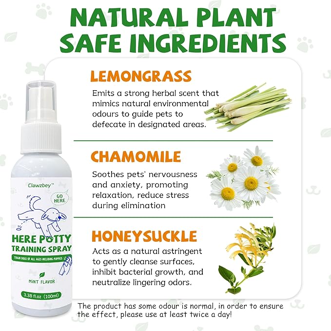 Dog Potty Spray Set, No-Go Spray & Potty Training Spray, Puppy Essentials, Stops Urination & Marking, Indoor and Outdoor Use (3.38 fl oz)-PawvioPets