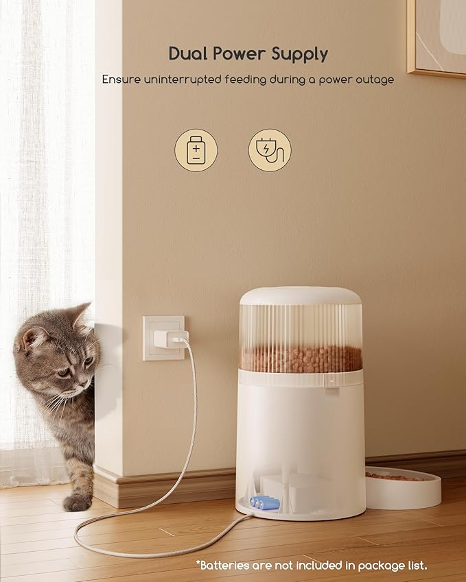 Faroro Automatic Cat Feeder with Camera, 3MP HD Video with Night Vision, 5G WiFi Cat Feeder Automatic with APP Control, 2-Way Audio, Low Food Sensor, Motion Alerts for Cats and Dogs-PawvioPets