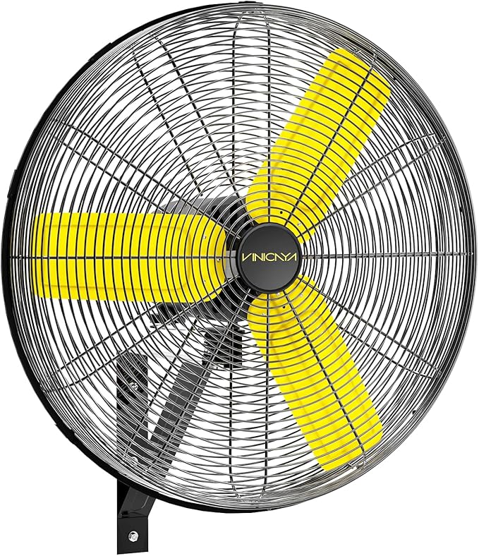 24 Inch Industrial Wall Fan Oscillating, 7800 CFM Commercial Metal Wall Mount Fans with Poweful Motor, 3 Speed, Heavy Duty Indoor for Warehouse, Workshops, and Garage, UL Listed-PawvioPets