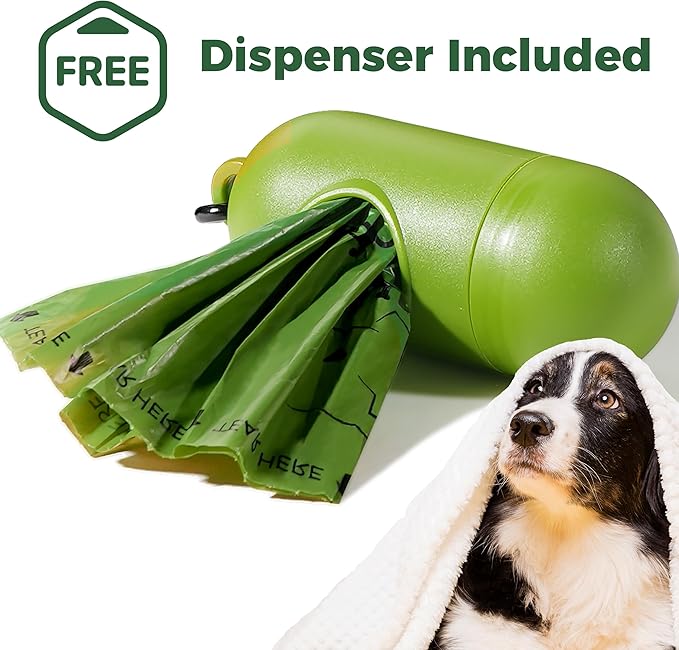Biodegradable Dog Poop Bags 150 Count 10 Rolls with Dispenser, Thicken and Leak Proof Poop Bag Holders for Leashes(Scented)-PawvioPets