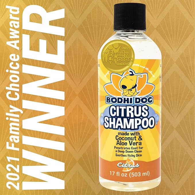 Bodhi Dog Refreshing Orange Citrus Shampoo - Deep Cleaning Coconut & Aloe Formula - Natural Soothing, Moisturizing Pet Wash for Dogs, Cats, Puppies - Tear-Free (17 Fl Oz)-PawvioPets