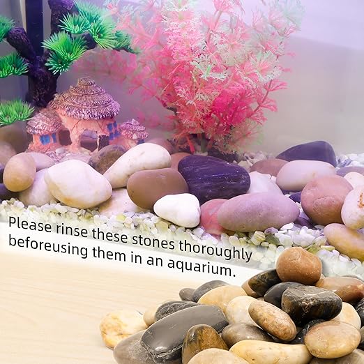18LB 1"-2" Decorative River Rocks for Plants, Polished Pebbles for Garden Landscaping, Planters, Aquariums, Vase Fillers – Indoor & Outdoor Decor-PawvioPets