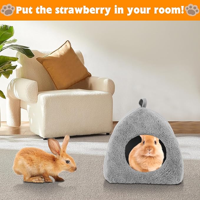 BWOGUE Guinea Pig House Bed Cozy Hamster Cave Large Hideout for Dwarf Rabbits Hedgehog Bearded Dragon Winter Nest Hamster Cage Accessories-PawvioPets