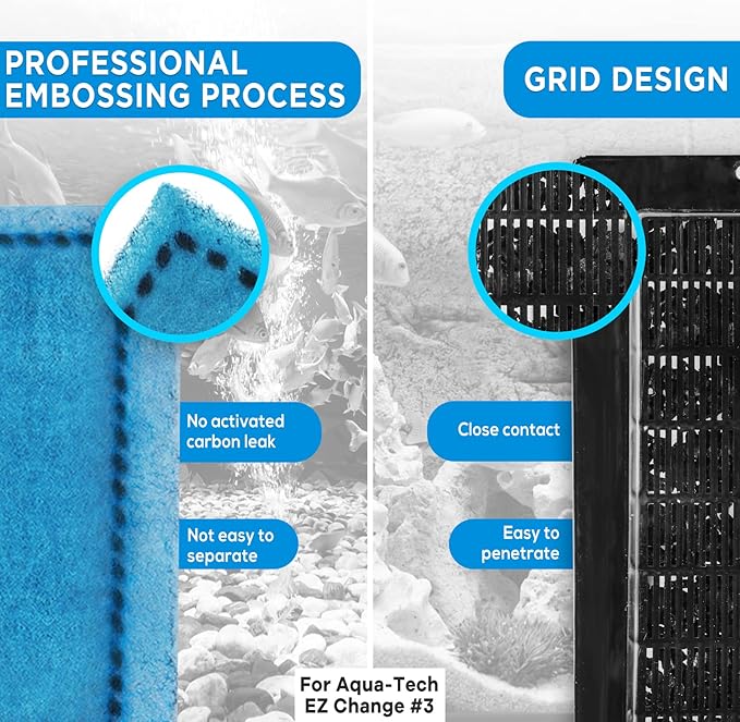 16 PCS Aquarium Filter Cartridge Compatiable with Aqua-Tech Filters (EZ-Change #3) Fish Tank Filter Cartridge Compatiable with Aqua-Tech 20-40 & 30-60 Power Filter-PawvioPets