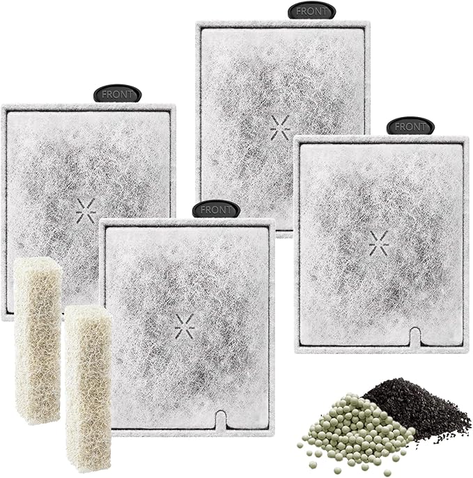 4 Pack Large Filter Cartridges Compatible with Aqueon QuietFlow Filter LED PRO Size 20,30,50,75/Power Filter Size 20,30,50,55/75, E Internal Size 40 Canister Filter-PawvioPets