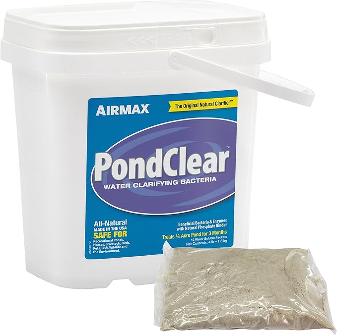Airmax PondClear Packets, Beneficial Bacteria & Enzyme Clarifier Treatment with Ecoboost PRx, Clear & Clean Pond & Lake Water, Safe for Fish, 12-Count-PawvioPets