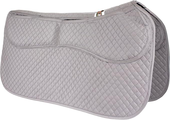ECP Equine Comfort Products Thermoregulating Western Saddle Pad, Machine Washable Contoured Fit, Water Absorbing, Therapeutic, Shock Absorbing with Adjustable Memory Foam Shims-PawvioPets