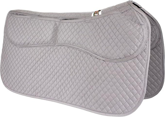 ECP Equine Comfort Products Thermoregulating Western Saddle Pad, Machine Washable Contoured Fit, Water Absorbing, Therapeutic, Shock Absorbing with Adjustable Memory Foam Shims-PawvioPets