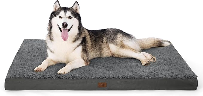 Bedsure XXL Dog Bed for Large Dogs - Orthopedic Flat Giant Pet Beds with Removable Washable Cover, Jumbo Egg Crate Foam Mat, Suitable for Pet Up to 150 lbs-PawvioPets