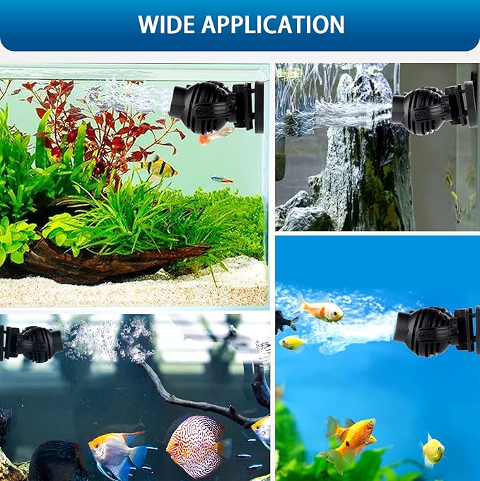 FREESEA Wave Maker for Aquarium Powerhead: 1600 GPH Circulation Pump - 360° Adjustable Power Head Wavemaker with Magnetic Suction for 75 Gallon - 125 Gallon Fish Tank | Saltwater | Freshwater-PawvioPets