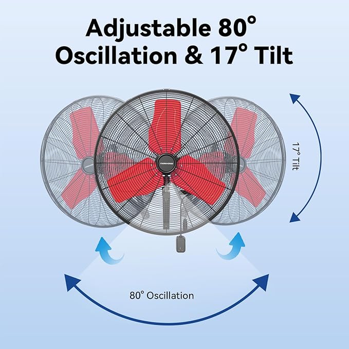 24 Inch 9500 CFM Waterproof Wall Fan Pro Series - Outdoor High Velocity Wall Mount Fan with Enclosed Motor for Residential, Warehouse, Patio, Shop, Garage, Barn UL Safety Listed-PawvioPets