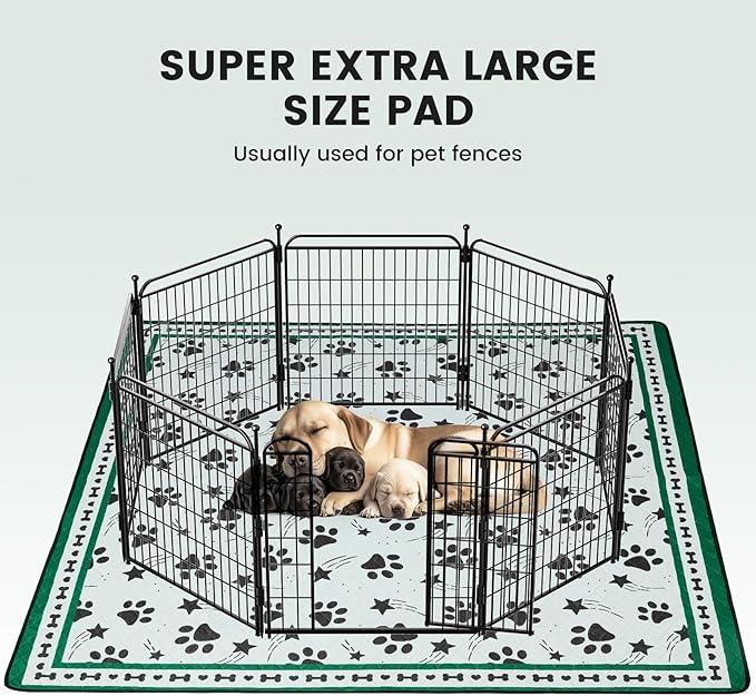 Gardner Pet Washable Dog Pee Pads, 72'' x 72'' Non Slip Dog Mats with Great Urine Absorption, Reusable Puppy Pee Pads for Potty Training - 1 Pack-PawvioPets