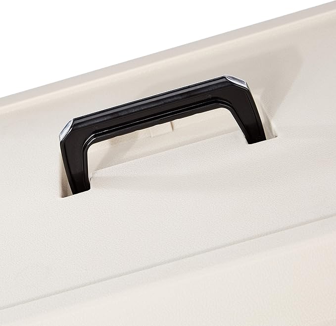 Amazon Basics Hard-Sided Dog and Cat Kennel Single-Door Travel Pet Carrier with Metal Wire Ventilation, 23.6"L x 15.7"W x 13.0"H, Beige-PawvioPets