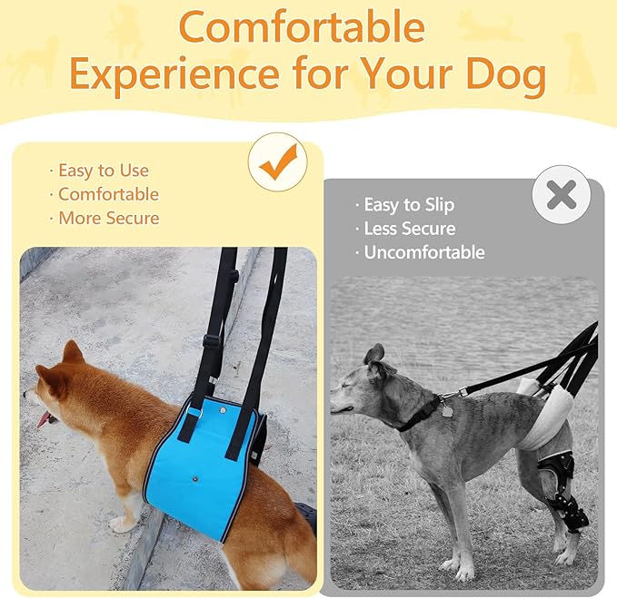 Dog Lift Harness Dog Sling for Large Dogs, Portable Dog Carrier Sling for Back Legs, Ajustable Hip Support Harness for Weak Rear Leg, Assist Senior Disabled Joint Injuried and After ACL-PawvioPets