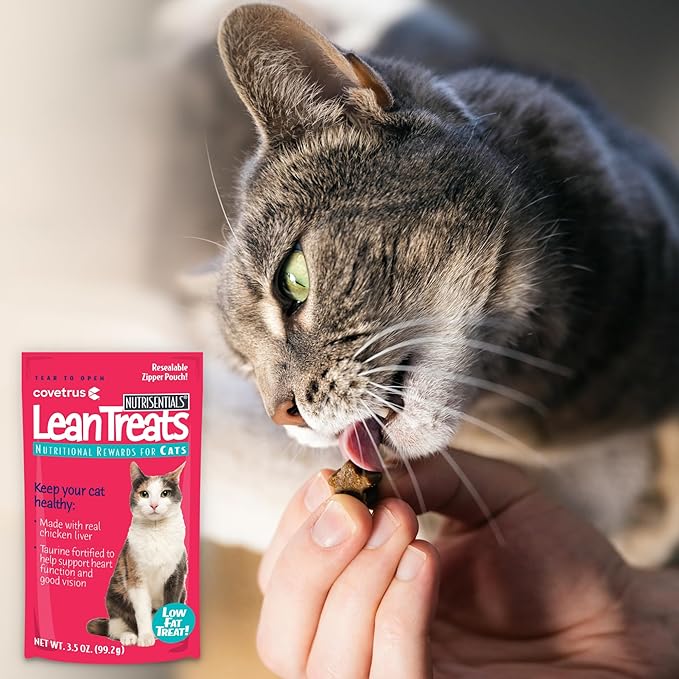 Covetrus Nutrisential Lean Treats for Cats - Soft Cat Treats for Small, Medium, Large Cats - Nutritional Low Fat Bite Size - Chicken Flavor - 10 Pack - 3.5oz-PawvioPets
