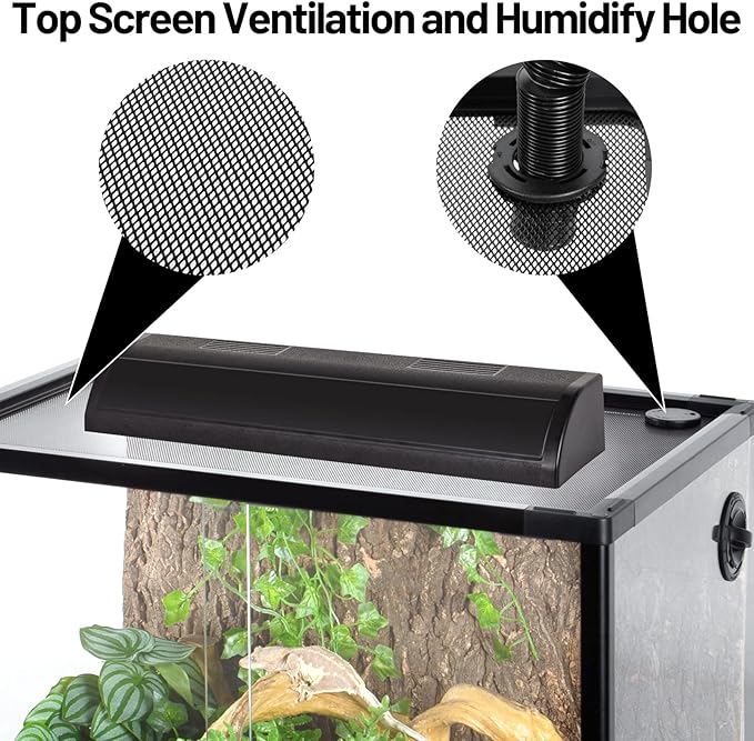 34 Gallon Reptile Tank, Glass Reptiles Terrarium 24" x 18" x 18", Sliding Door, Top Ventilation, Cable Pass, Humidify Hole, Glass Reptile Cage Habitat for Bearded Dragon, Lizard, Snake, Gecko-PawvioPets