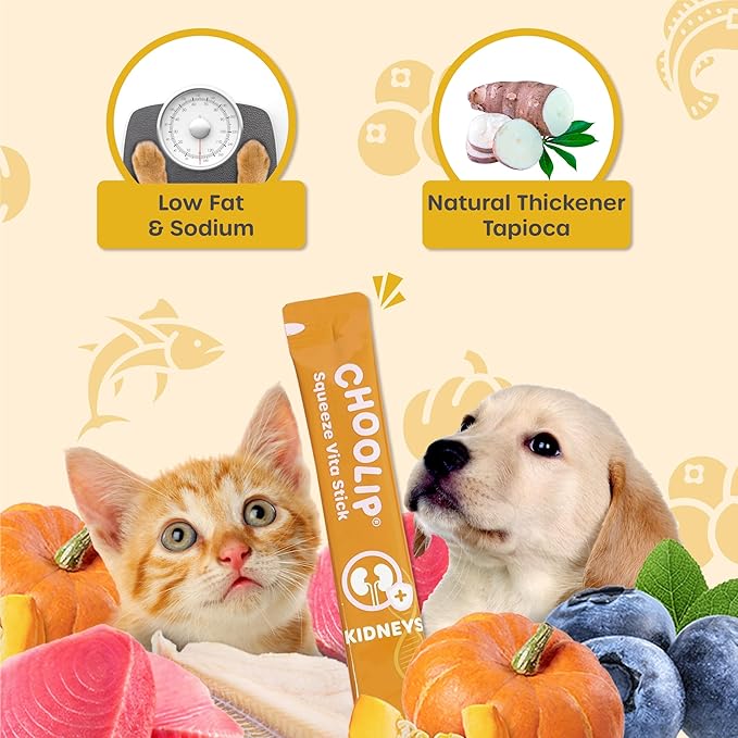Bundle | Kidney + Brain Pouches. 14 Squeeze Vita Sticks (7 Kidney + 7 Brain) with Essential multivitamins. [Both Products are for Cats & Dogs of All Life Stages]-PawvioPets