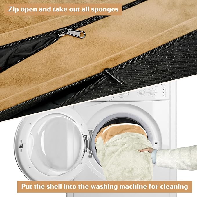 Comfort Expression Jumbo Dog Beds Orthopedic Foam, Waterproof Dog Beds for Jumbo Breed Dogs, PV Washable Dogs Sofa Couch with Removable Cover & Non-Slip Bottom(Khaki)-PawvioPets