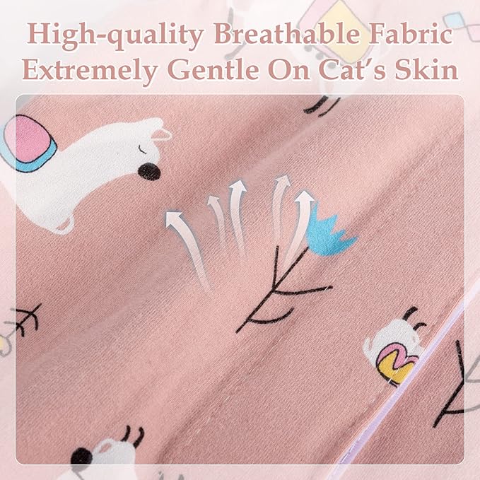 ANWA Cat Recovery Suit - Breathable Cat Onesie for Cats After Surgery Female, Kitten Surgery Recovery Suit Female Abdominal Wounds-PawvioPets