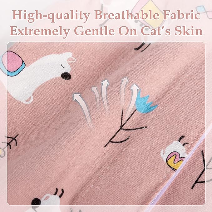 ANWA 2 Pack Cat Recovery Suit - Breathable Cat Onesie for Cats After Surgery Female, Kitten Surgery Recovery Suit Female Abdominal Wounds-PawvioPets