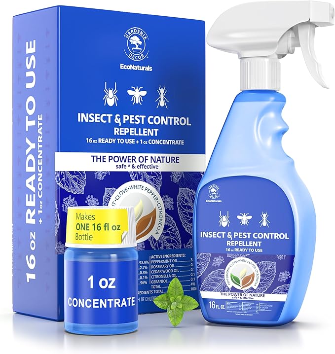 All Natural Bug Spray for Home – Non- Toxic Peppermint Oil Spray for Insect and Pest Control Kit - 16 oz Ready-to-Use Bug Spray 2 Bottle Value – 16 oz + 1oz - Spider Repellent Indoor-PawvioPets