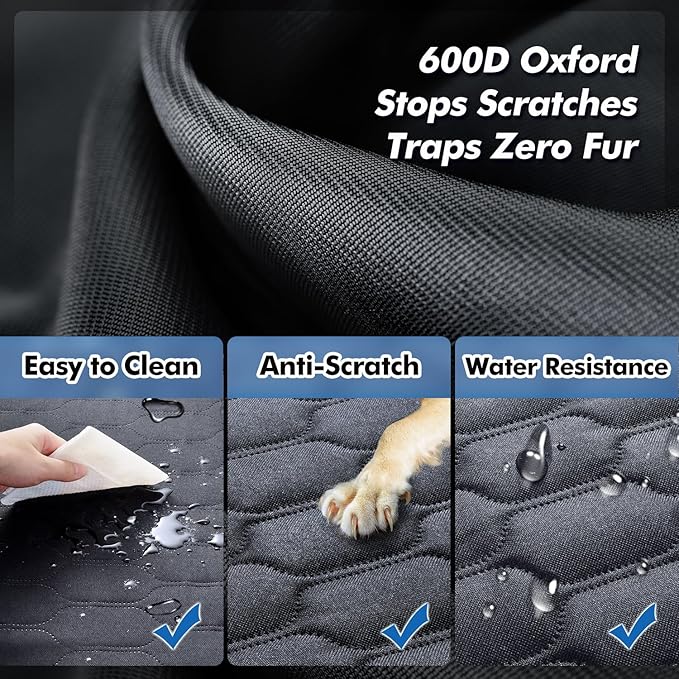 3-in-1 Convertible Dog Car Seat Extender & Booster Seat – 400lb Capacity, Waterproof 600D Oxford with Hard Bottom, Scratch-Proof Hammock for Cars & SUVs-PawvioPets