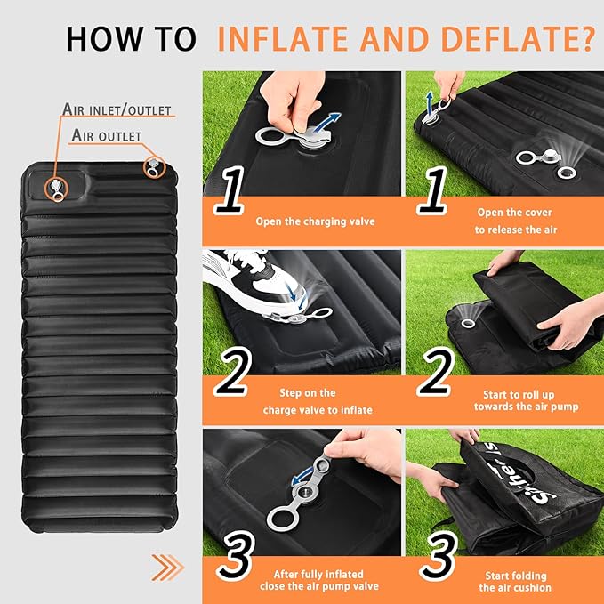 Car Back Seat Pet Cover for Dogs Back Seats Protector, Soft Inflatable Cushion Backseat Extender Comfortable Dog Hammock, Waterproof Dog Bed Rear Travel Accessories for Car,SUV,Truck-PawvioPets