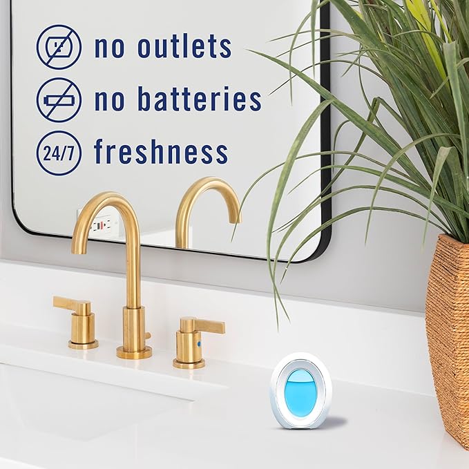 Febreze Bathroom Air Freshener, Odor-Fighting, Plug In Alternative, Air Fresheners for Home and Bathroom and Kitchen, Closet Air Fresheners, Ocean Scent, 4 Count-PawvioPets