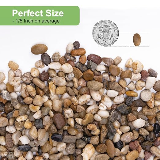 5 lbs Drainage Rocks for Potted Plants, 1/5 Inch Small Pebbles for Indoor Plants, Decorative Gravel for Vases, Bamboo, Succulent, Terrarium, Crafts, Cactus-PawvioPets