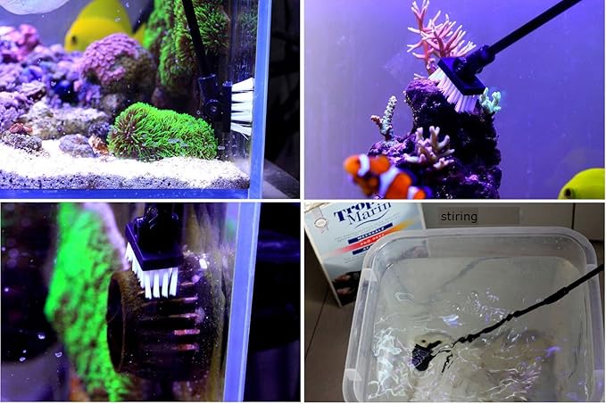 Aquarium Algae Scraper Cleaner Brush with 10 Stainless Steel Blades for Fish Reef Plant Glass Tank 26 Inch-PawvioPets