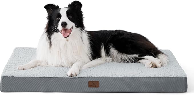 Bedsure Dog Beds Large Sized Dog - Orthopedic Flat Pet Beds with Removable Washable Cover, Egg Crate Foam Puppy Mat, Suitable for Pet Up to 65 lbs-PawvioPets