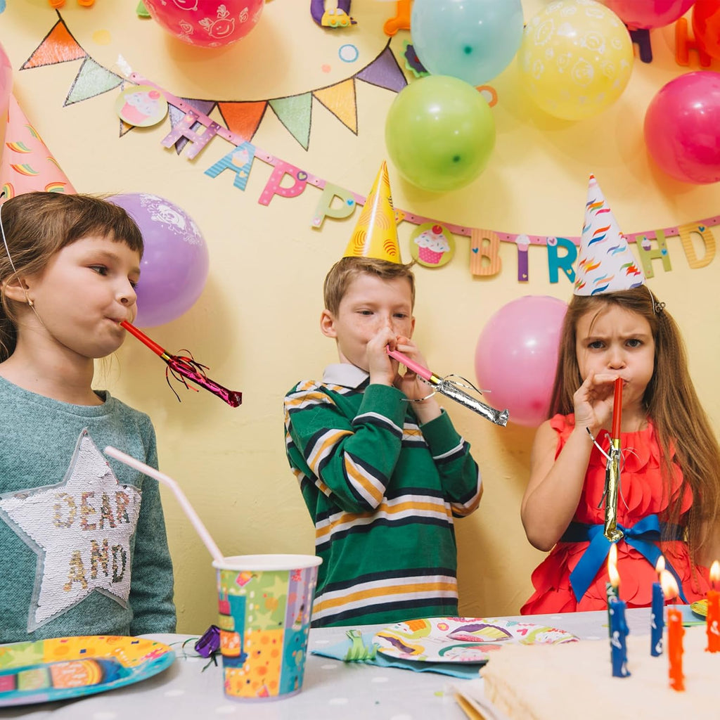 Party Blowers, 25 PCS Party Blowers for Kids, Party Blowouts, Party Noise Makers Horns, Fringed Birthday Blowers Noisemakers Blow Horns Party Whistles Favors for Birthday Christmas New Years Events