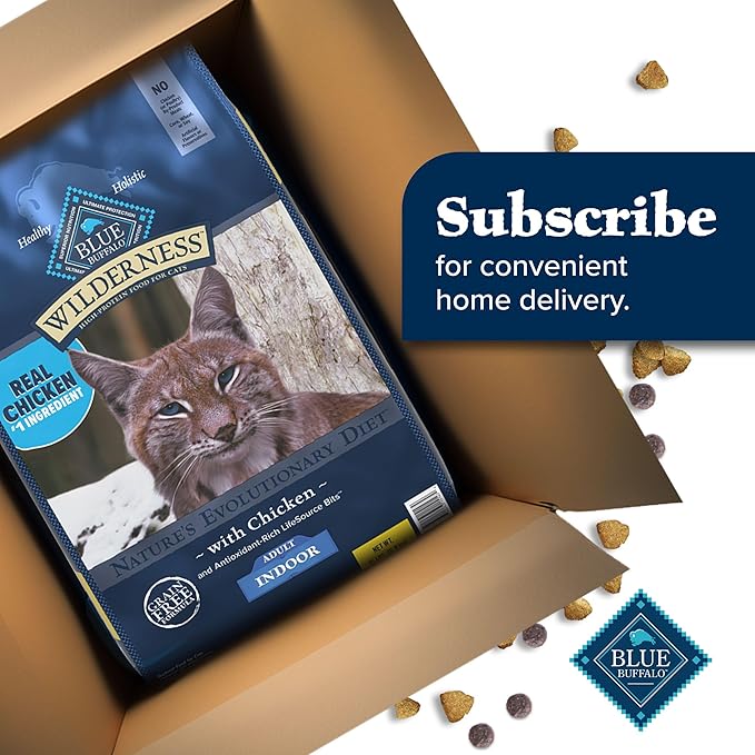 Blue Buffalo Wilderness High Protein, Natural Adult Indoor Dry Cat Food, Chicken 15-lb-PawvioPets
