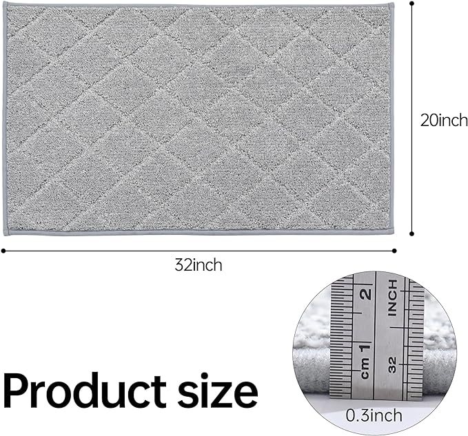 COSY HOMEER Edging Stair Treads Non-Slip Corner Indoor Stair Runners for Wooden Steps,Landing Slip Resistant Stair Rugs for Kids and Dogs, 100% Polyester TPE Backing,Grey,20"X32"-PawvioPets