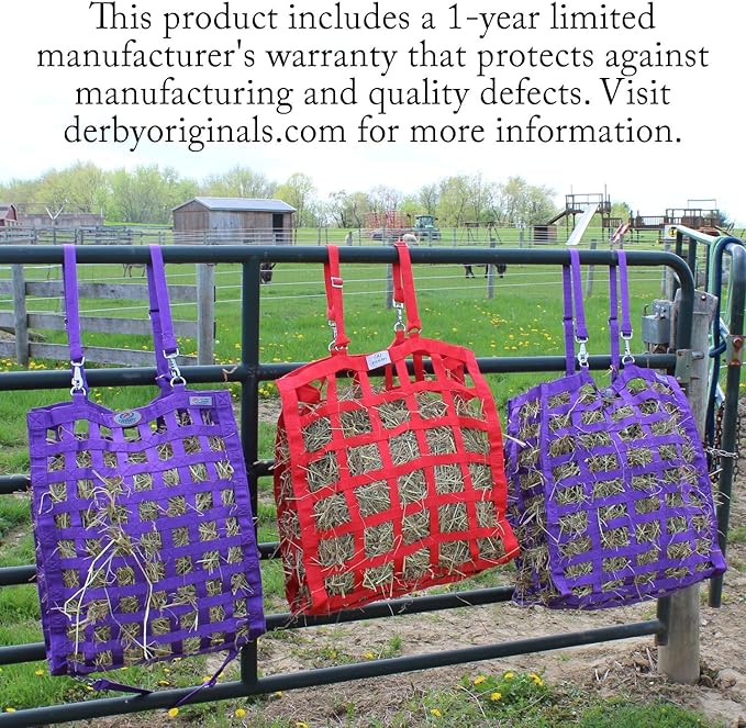 Derby Originals Superior Slow Feeder Horse Hay Bag with Super Tough Bottom and 1 Year Warranty-PawvioPets