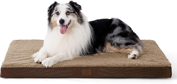 Bedsure XL Dog Bed for Crate - Large Orthopedic Flat Pet Beds with Removable Washable Cover, Egg Crate Foam Crate Mat, Suitable for Pet Up to 90 lbs-PawvioPets