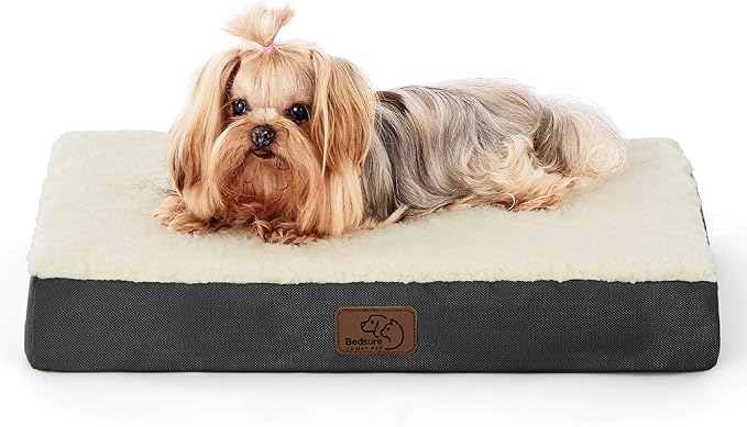 Bedsure Dog Bed for Small Dogs - XS Orthopedic Flat Puppy Beds with Removable Washable Cover, Egg Crate Foam Pet Mat, Suitable for Pet or Cats Up to 15 lbs-PawvioPets