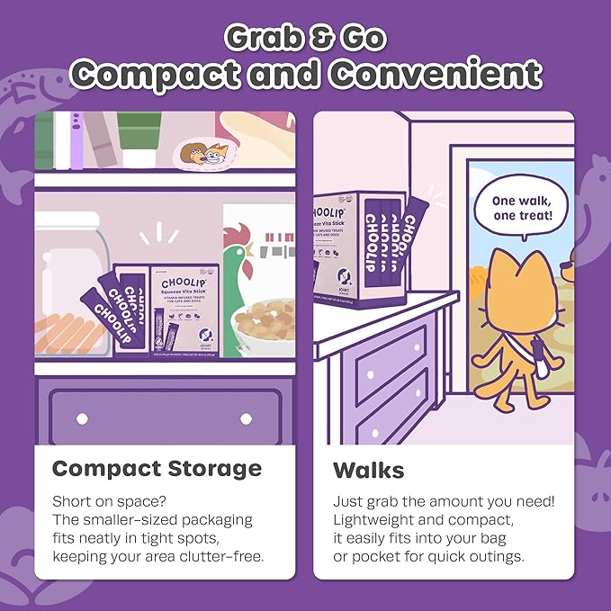 Grab & Go Squeeze Vita Stick Lickable Treats for Dogs & Cats. 49 Joint Support Sticks with Essential multivitamins. Soft and Tasty Paste for All Life Stages, Supporting Joints Health-PawvioPets