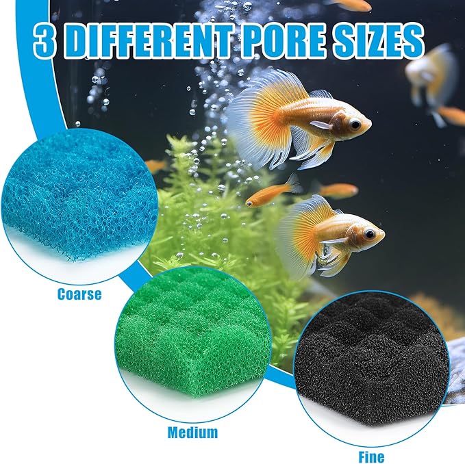 AQUANEAT Aquarium Bio Sponge Foam Filter Media Pad Cut-to-fit for Fish Tank Sump Pond 17" x 11" x 1/2" to 1"-PawvioPets