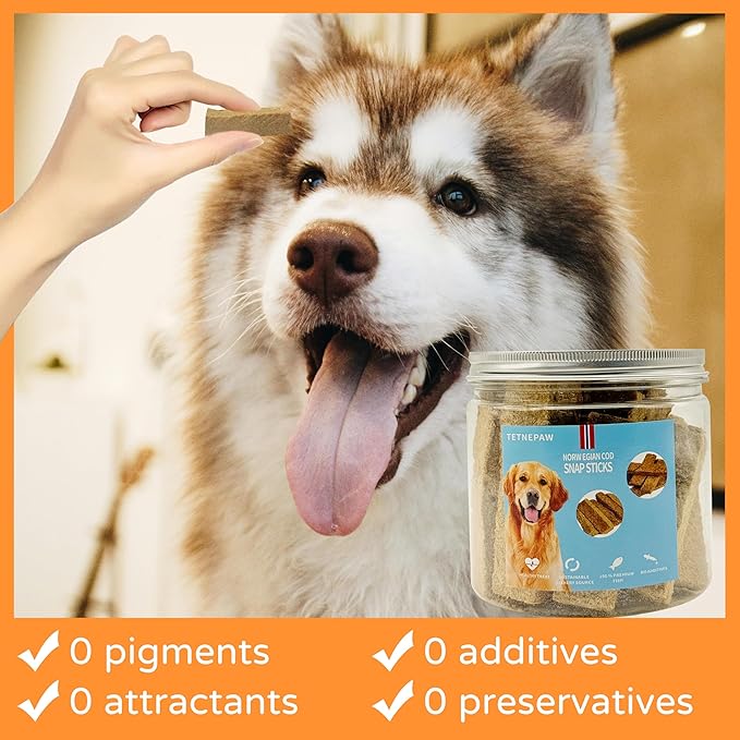 Dog Fish Treats Cod Made with Premium Natural Norwegian 100% Real Cod Fish Bones & Meat Healthy Crunchy Biscuits for Dogs High Protein Grain-Free All-Natural Pet Snack-PawvioPets